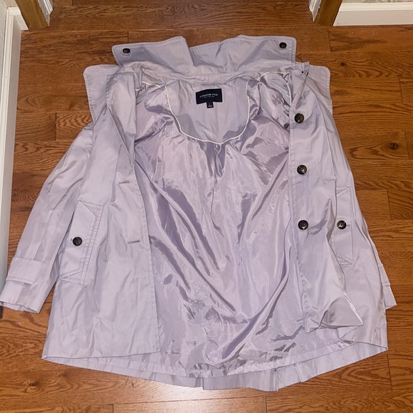 London Fog Pastel Purple Trench Coat with Hood - Picture 8 of 12